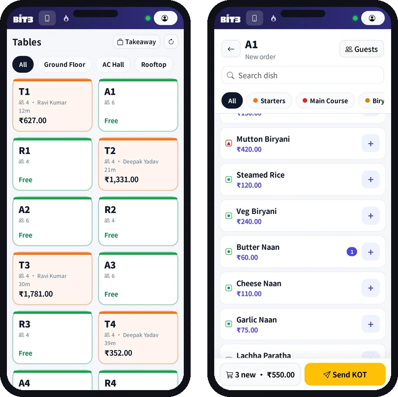 BIT3 - Captain app for waiters